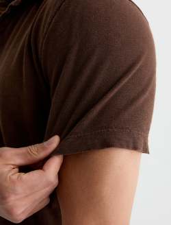 Bryce Short Sleeve Polo Sulfur Wood Brown Classic Short Sleeve Polo MENS TOPS Photo 6
