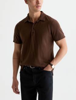 Bryce Short Sleeve Polo Sulfur Wood Brown Classic Short Sleeve Polo MENS TOPS Photo 7