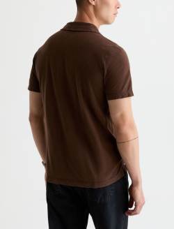 Bryce Short Sleeve Polo Sulfur Wood Brown Classic Short Sleeve Polo MENS TOPS Photo 8