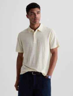 Bryce Polo Champagne Classic Linen Short Sleeve Polo MENS TOPS Photo 2