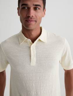 Bryce Polo Champagne Classic Linen Short Sleeve Polo MENS TOPS Photo 3