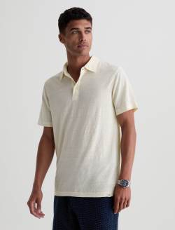 Bryce Polo Champagne Classic Linen Short Sleeve Polo MENS TOPS Photo 7