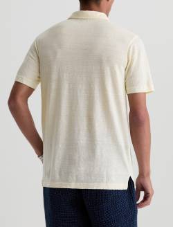 Bryce Polo Champagne Classic Linen Short Sleeve Polo MENS TOPS Photo 9