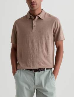 Bryce Polo Cork Classic Linen Short Sleeve Polo MENS TOPS Photo 2