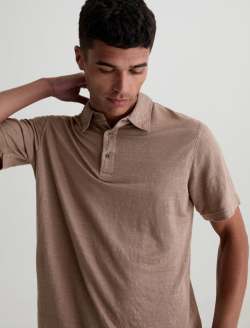Bryce Polo Cork Classic Linen Short Sleeve Polo MENS TOPS Photo 3