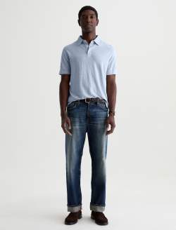 Bryce Polo Fresh Blue Classic Linen Short Sleeve Polo MENS TOPS Photo 5