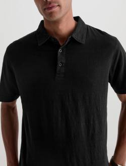 Bryce Polo True Black Classic Linen Short Sleeve Polo MENS TOPS Photo 3