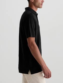 Bryce Polo True Black Classic Linen Short Sleeve Polo MENS TOPS Photo 4