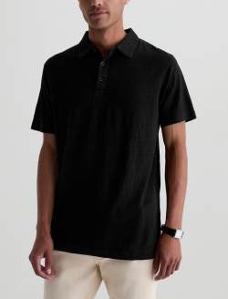 Bryce Polo True Black Classic Linen Short Sleeve Polo MENS TOPS Photo 7