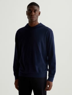 Wesley Hoodie Deep Navy Relaxed  Hoodie MENS TOPS Photo 1