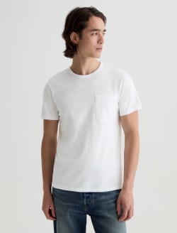 Nick Pocket Tee White Slim Fit Tee MENS TOPS Photo 2
