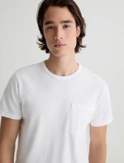 Nick Pocket Tee White Slim Fit Tee MENS TOPS Photo 3