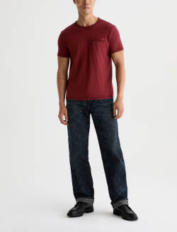 Nick Pocket Tee Sulfur Tannic Red Slim Fit Tee MENS TOPS Photo 5