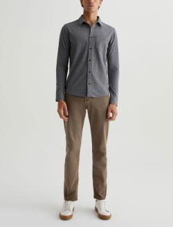 Mason Shirt Heather Charcoal Heather Grey Classic Long Sleeve Button Up Shirt MENS TOPS Photo 2