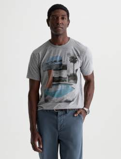 Bryce Crew Poolside View Heather Grey Classic Tee MENS TOPS Photo 2