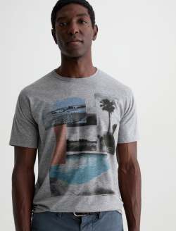 Bryce Crew Poolside View Heather Grey Classic Tee MENS TOPS Photo 3