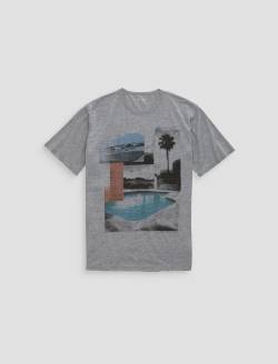 Bryce Crew Poolside View Heather Grey Classic Tee MENS TOPS Photo 1