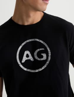 Bryce Crew P Ag Distress Logo True Black Classic Tee MENS TOPS Photo 3