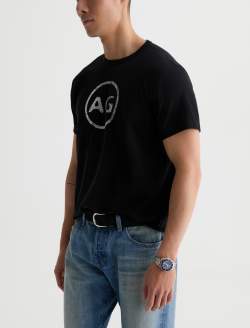 Bryce Crew P Ag Distress Logo True Black Classic Tee MENS TOPS Photo 7