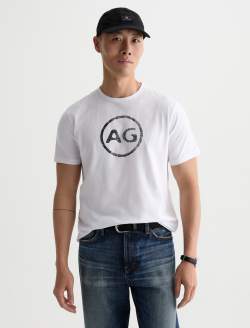Bryce Crew AG Distress Logo True White Classic Tee MENS TOPS Photo 2