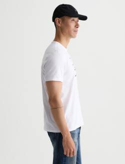 Bryce Crew AG Distress Logo True White Classic Tee MENS TOPS Photo 4