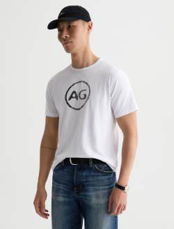 Bryce Crew AG Distress Logo True White Classic Tee MENS TOPS Photo 7