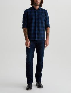 Aiden Shirt Gradient Plaid Navy Multi Classic Long Sleeve Button Up Shirt MENS TOPS Photo 2
