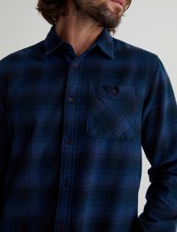 Aiden Shirt Gradient Plaid Navy Multi Classic Long Sleeve Button Up Shirt MENS TOPS Photo 3