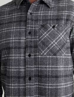 Aiden Shirt Tartan Plaid Grey Multi Classic Long Sleeve Button Up Shirt MENS TOPS Photo 3