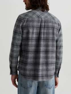 Aiden Shirt Tartan Plaid Grey Multi Classic Long Sleeve Button Up Shirt MENS TOPS Photo 6