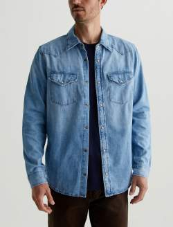 Aiden Western Shirt Glisten Classic Denim Shirt MENS TOPS Photo 1