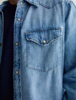 Aiden Western Shirt Glisten Classic Denim Shirt MENS TOPS Photo 5