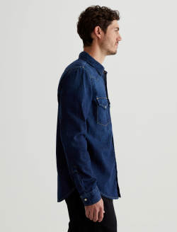 Aiden Western Shirt Tactile Classic Denim Shirt MENS TOPS Photo 3