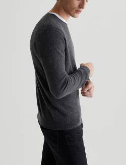 Beck Crew Legendary Grey Classic Long Sleeve Crew Neck Cashmere Sweater MENS TOPS Photo 3