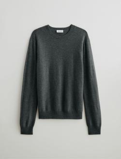 Beck Crew Legendary Grey Classic Long Sleeve Crew Neck Cashmere Sweater MENS TOPS Photo 1