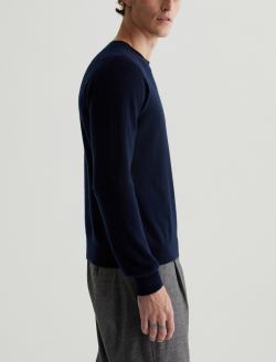 Beck Crew Navy Night Classic Long Sleeve Crew Neck Cashmere Sweater MENS TOPS Photo 5