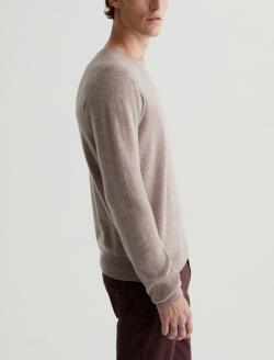Beck Crew Urban Taupe Classic Long Sleeve Crew Neck Cashmere Sweater MENS TOPS Photo 3