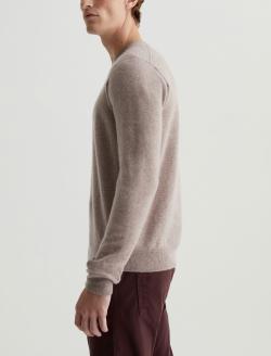 Beck Crew Urban Taupe Classic Long Sleeve Crew Neck Cashmere Sweater MENS TOPS Photo 5