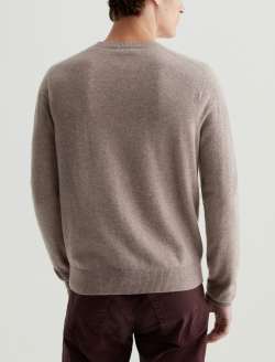 Beck Crew Urban Taupe Classic Long Sleeve Crew Neck Cashmere Sweater MENS TOPS Photo 7