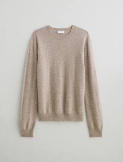 Beck Crew Urban Taupe Classic Long Sleeve Crew Neck Cashmere Sweater MENS TOPS Photo 1