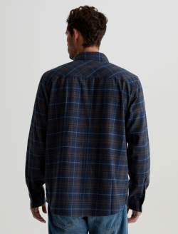 Wayne Work Shirt Navy Multi Relaxed Fit MENS TOPS Photo 8