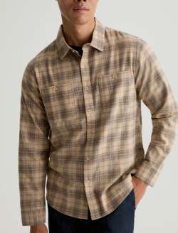 Wayne Work Shirt Tan Multi Relaxed Fit MENS TOPS Photo 2