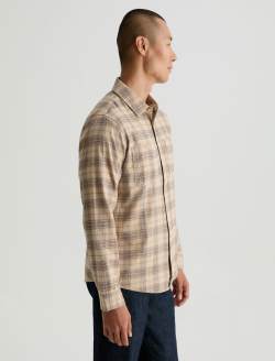 Wayne Work Shirt Tan Multi Relaxed Fit MENS TOPS Photo 3