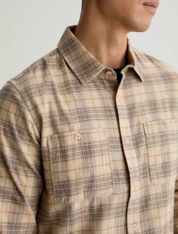 Wayne Work Shirt Tan Multi Relaxed Fit MENS TOPS Photo 5