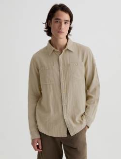 Wayne Work Shirt Khaki Sand Utility Button Down MENS TOPS Photo 2