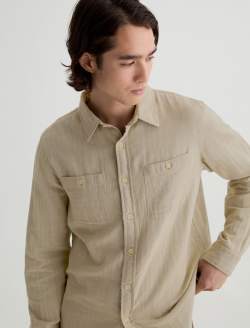 Wayne Work Shirt Khaki Sand Utility Button Down MENS TOPS Photo 3