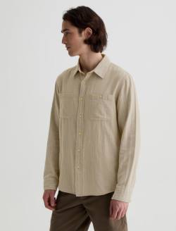 Wayne Work Shirt Khaki Sand Utility Button Down MENS TOPS Photo 7