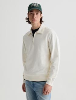 Ethan Zip Sweatshirt Ivory Dust Quarter Zip Pullover MENS TOPS Photo 7