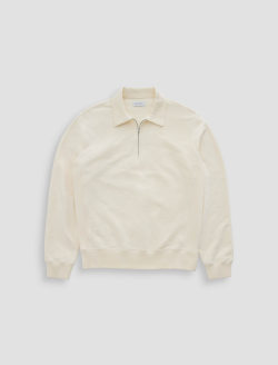 Ethan Zip Sweatshirt Ivory Dust Quarter Zip Pullover MENS TOPS Photo 1