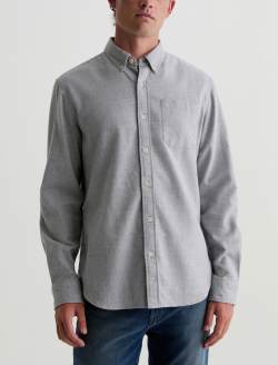 Aiden Dress Shirt Heather Grey Classic  Long Sleeve Button Up Shirt MENS TOPS Photo 2